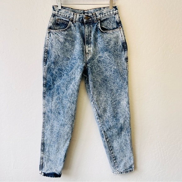 CHIC USA Acid Washed High Waisted Mom Jeans 14 - Picture 1 of 11